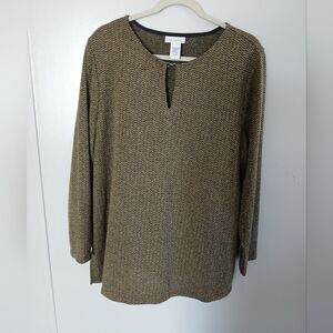 Womens top Avenue 18/20 long sleeve tan